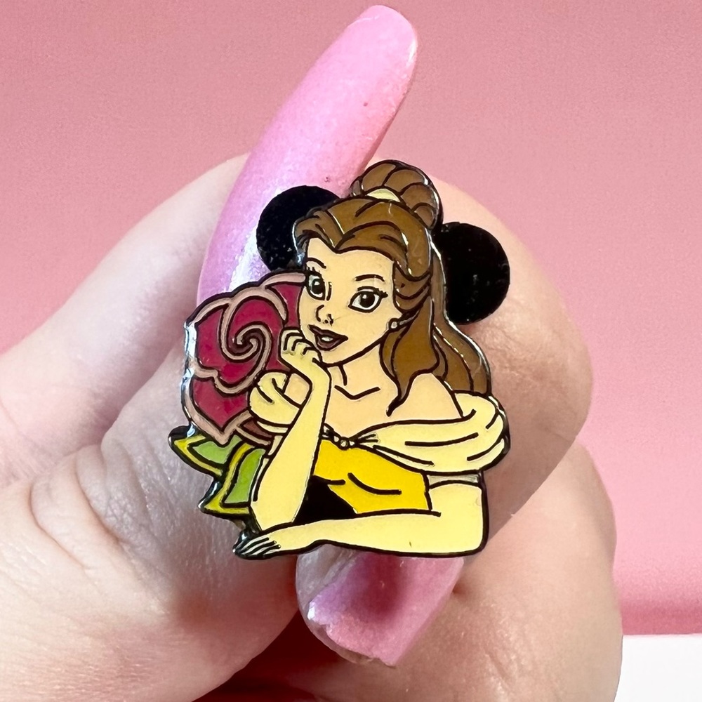 Disney beauty and the beast belle rose pin